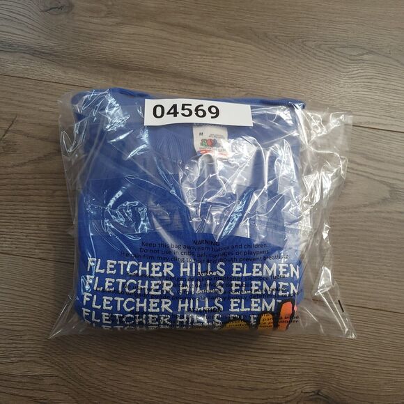 Vintage Fruit of the Loom Sweatshirt Adult Medium Blue Fletcher Hills Elementary - Picture 8 of 8